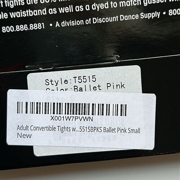 New in packaging Theatricals Convertible Microfiber Ballet Pink Tights - Small - Picture 3 of 4